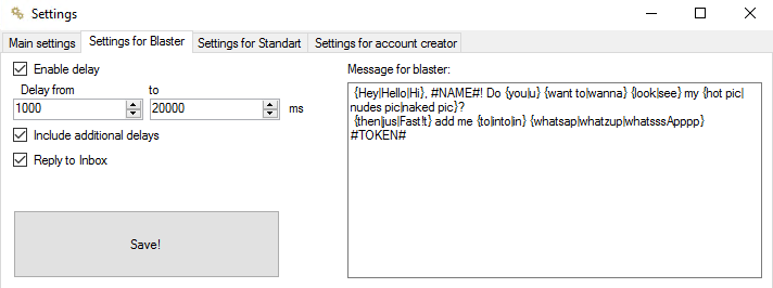 Settings- Skout Bot - Blaster Settings
